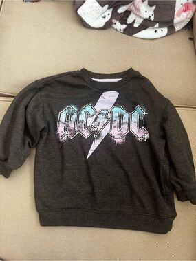 AC/DC Kids Charcoal Sweatshirt with Pastel Logo